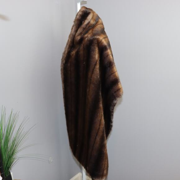 Vintage Lord & Taylor Faux Fur Stole Brown Mink Style Wrap - Picture 2 of 5